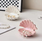 CERAMIC SHELL TRINKET TRAY SPARKLES