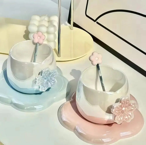 CERAMIC CHERRY BLOSSOM MUG SET SPARKLES