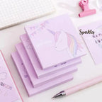 ADORABLE UNICORN STICKY NOTEPAD SPARKLES