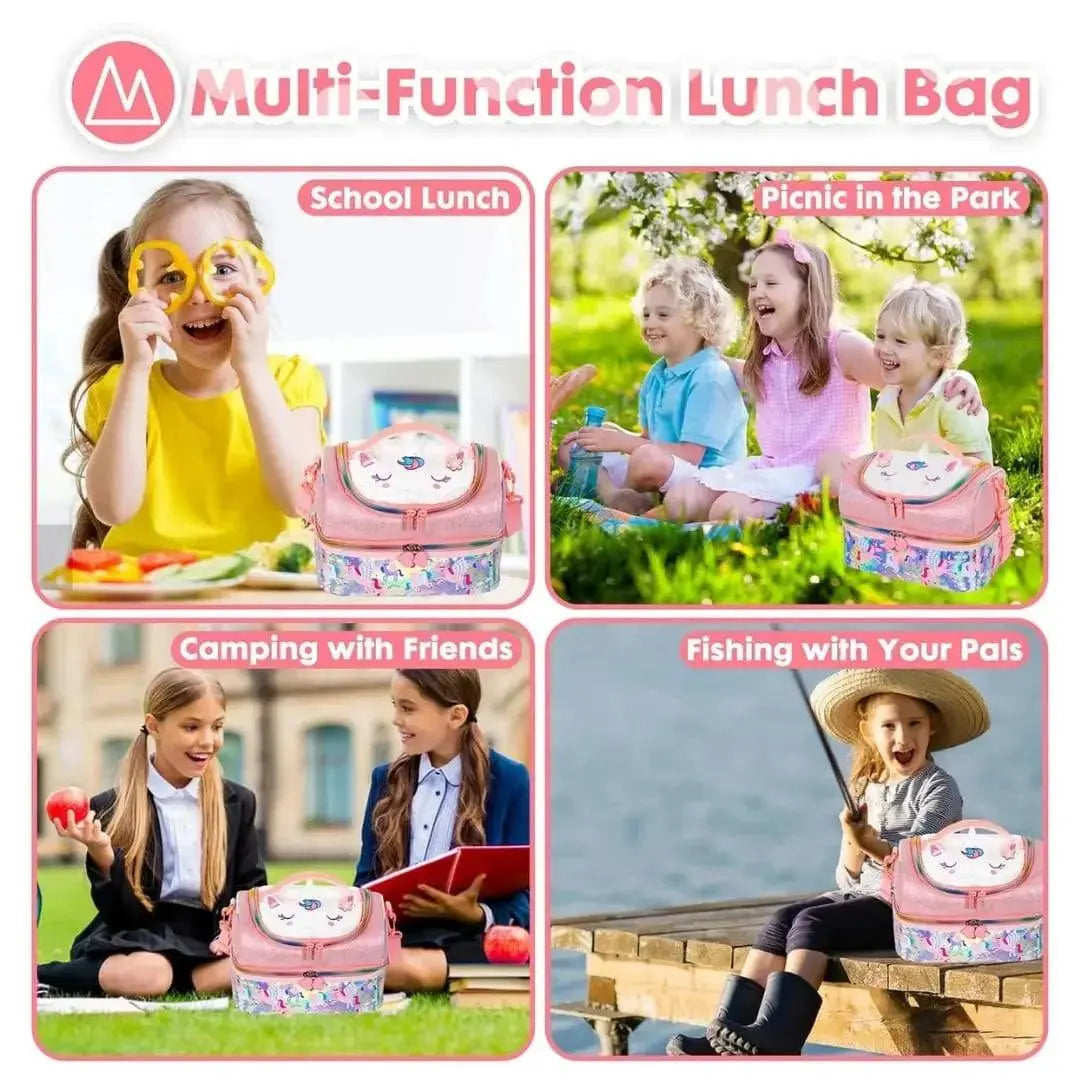 FOREVER GLITTER DUAL COMPARTMENT LUNCH BAG SPARKLES