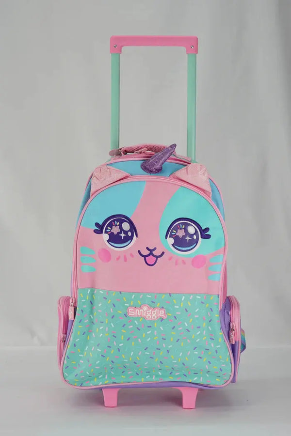 ORIGINAL KIDS TROLLEY BACKPACK – Pink & Mint Character Design