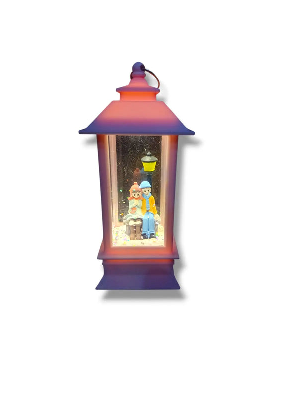 Winter Couple Lantern – Snow Scene Decorative Gift
