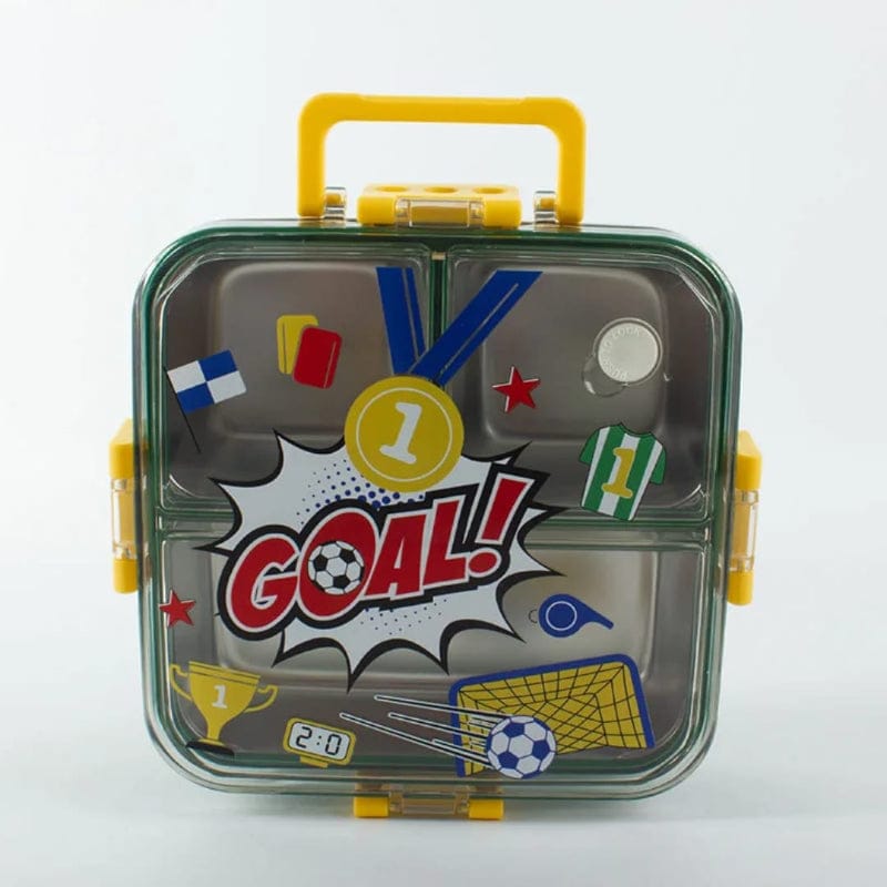 Three Portion Stainless Steel Lunch Box "GOAL"