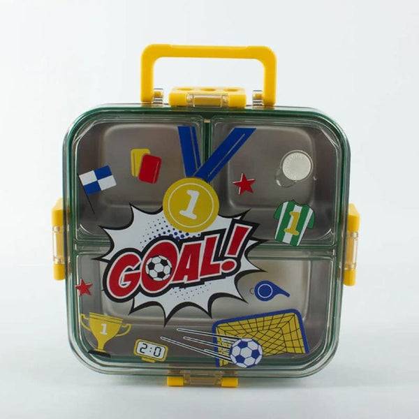 Three Portion Stainless Steel Lunch Box "GOAL"