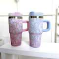 Bow Tumbler Cup 14oz - Coquette Aesthetic Tumbler With Handle