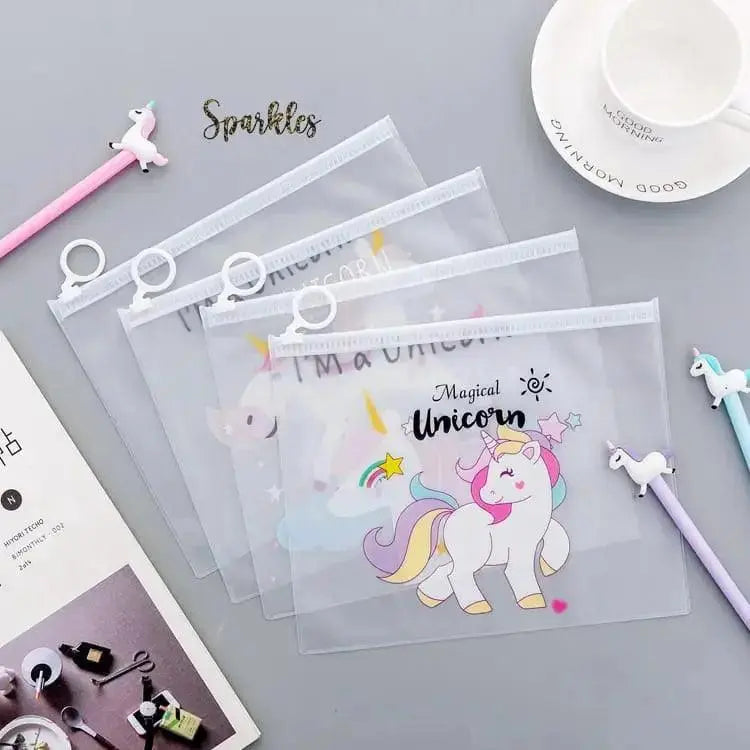 TRENDY TRANSLUCENT UNICORN POUCH SPARKLES