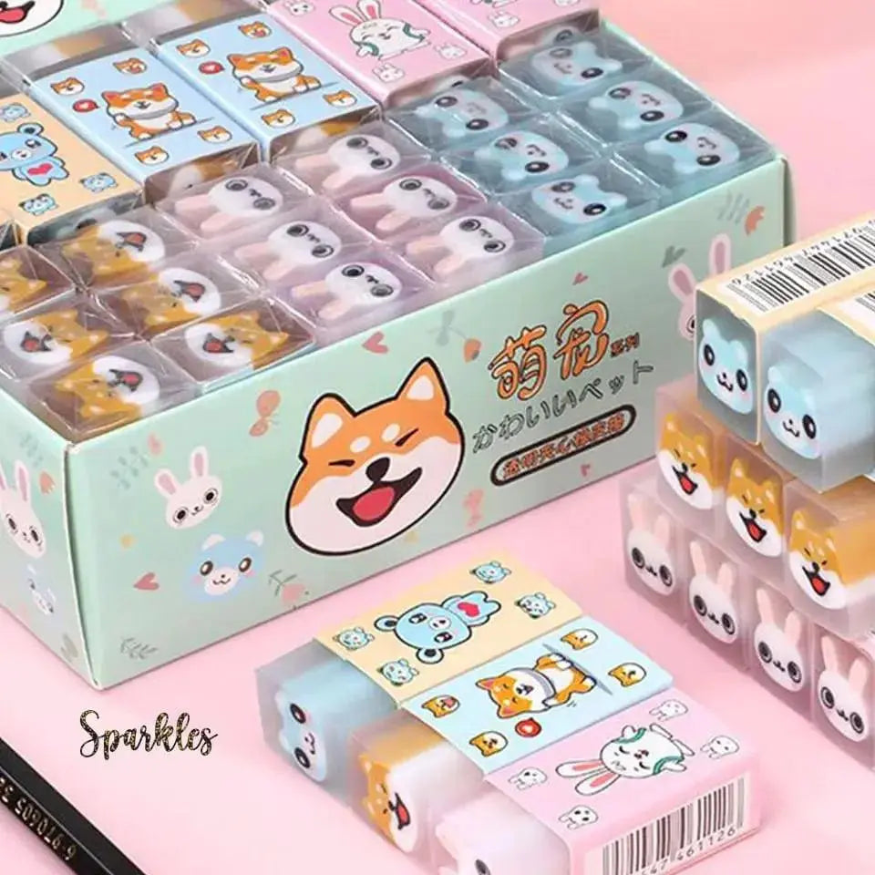 QUIRKY ANIMAL DESIGN ERASER SPARKLES