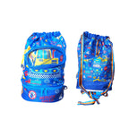 Vest Drawstring Backpack - Waterproof Swim Bag with Separate Shoe Compartment | Excavator Print