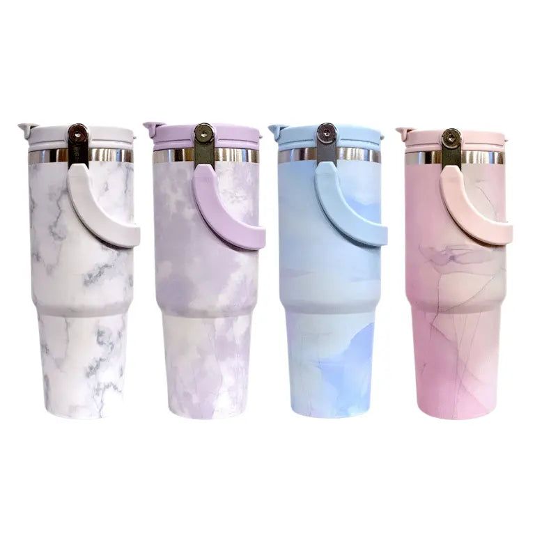 Marble Flipstraw Tumblers 30oz SpringBles