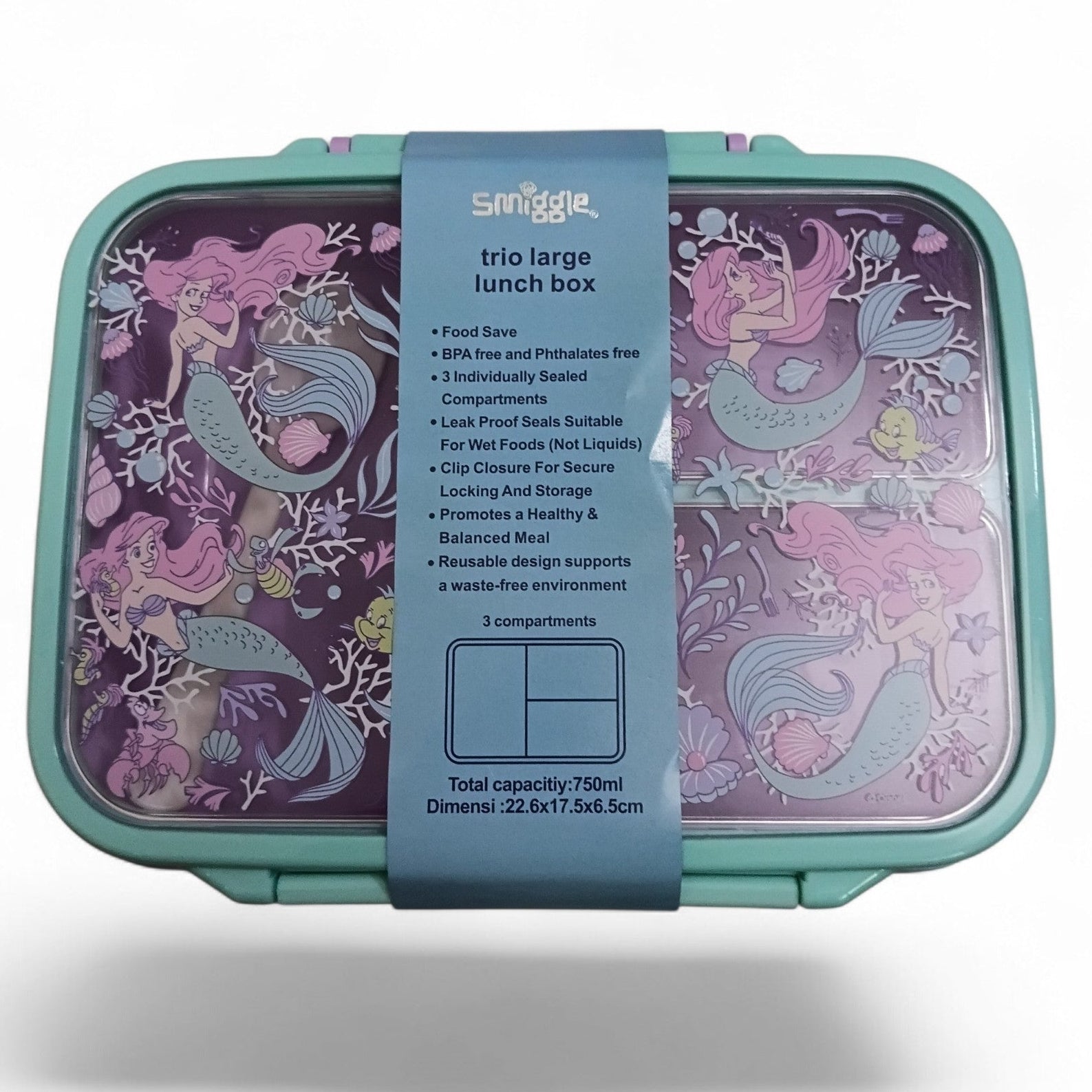 Smiggle Mermaid Trio Lunchbox