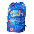 Vest Drawstring Backpack - Waterproof Swim Bag with Separate Shoe Compartment | Excavator Print