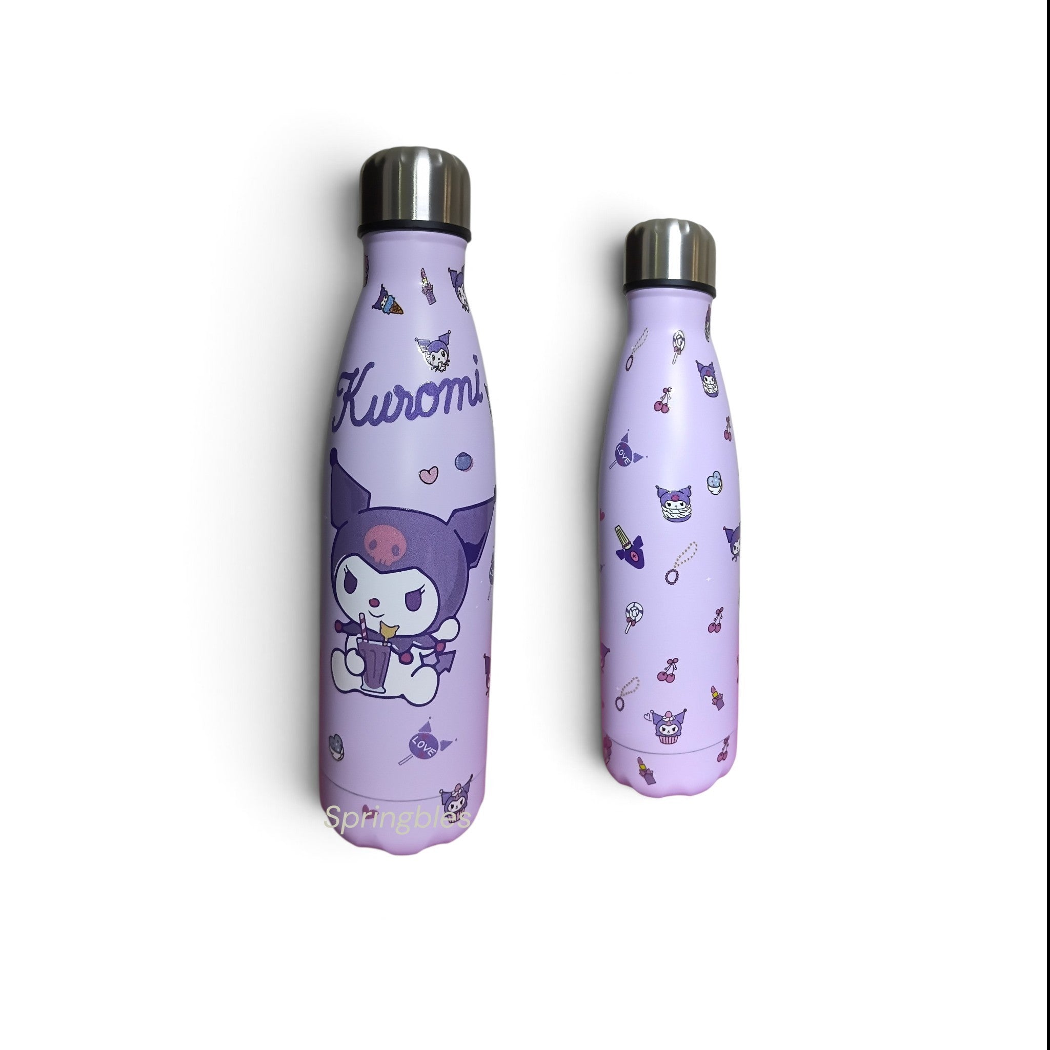 Kuromi Water Bottle - Stainless Steel Insulated Bottle - 500ml Cute Purple Kuromi Bottle